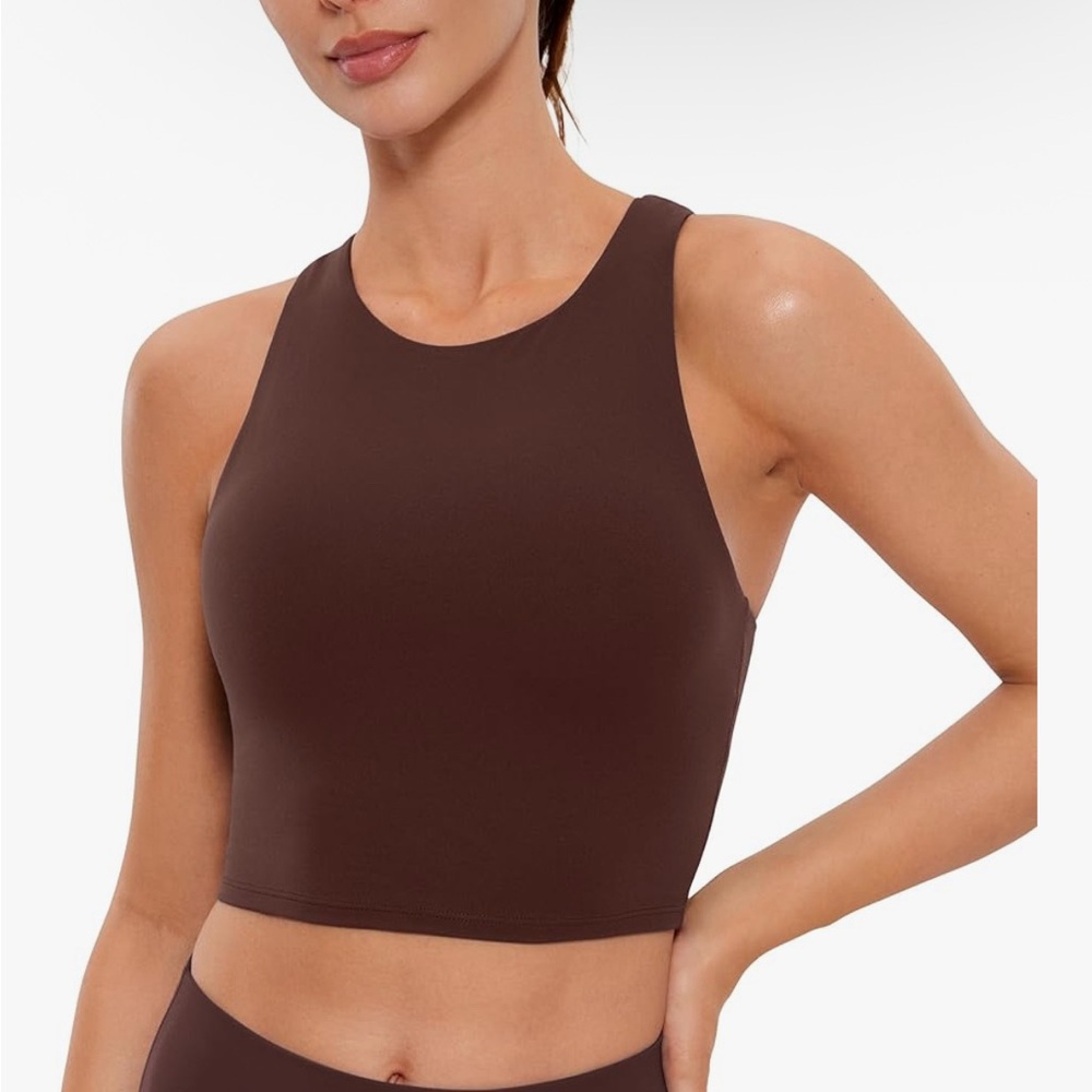 NWT CRZ YOGA Butterluxe Racerback Padded Crop Workout Tank Top / Sports Bra
